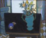 Clément SERVEAU (1886-1972).Nature morte au vase vert.Huile sur toile signée...