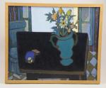 Clément SERVEAU (1886-1972).Nature morte au vase vert.Huile sur toile signée...