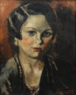 Henry de WAROQUIER (Paris, 1881 - 1970)"Portrait de Mme Gauthier".Huile...