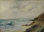 Anatole DEVARENNE (1880 - 1954)Côte rocheuse.Aquarelle signée en bas à...