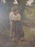 Eugène-Léon LABITTE (1858-1937) Couple d'amoureux dans la campagne prés de...