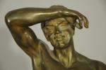 Maurice CONSTANT (1892-1970) "Moissonneur"Bronze à pâtine dorée et cuivrée, signé...