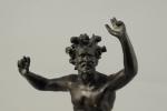 SATYRE dansant. Figure en bronze patiné d'après l'antique, sur socle...