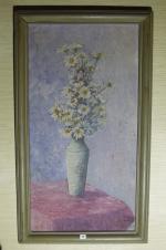Henri DUMONT (1859-1921). Bouquet de marguerites. Huile sur toile signée...