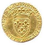 CHARLES VI 1380-1422Écu de France couronné. Ponctuation avec doubles-sautoirs. Point...