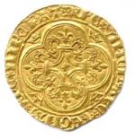 CHARLES VI 1380-1422Écu de France couronné. Ponctuation par doubles-sautoirs et...