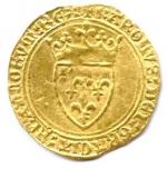 CHARLES VI 1380-1422Écu de France couronné. Ponctuation par doubles-sautoirs. Annelet...