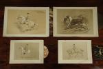 Basil NIGHTINGALS. Quatre gravures de chasse. Suppléments à Land &...