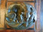 * - Antoine Louis BARYE (1796-1875) Tigre au glavial.Bronze à...