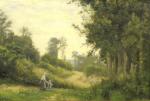 Stanislas LÉPINE (Réville, 1835 - Paris, 1892)Chemin en forêt.Toile signée...