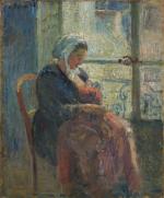Camille PISSARO (Saint-Thomas, 1830 - Paris, 1903)Julie allaitant Ludovic-Rodolphe, 1878....