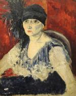 Natalia GONTCHAROVA (Ladyjino, 1881 - Paris, 1962) Autoportrait présumé.Au verso...
