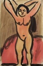 Georges ROUAULT (Paris, 1871 - Paris, 1958)Nu féminin (esquisse).Encres de...