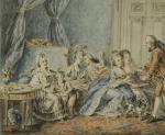 Abraham Samuel FISCHER (1744 - Berne 1809)Galante assemblée en conversation.Galante...