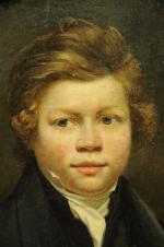 École ANGLAISE vers 1820-30.Portrait d'un jeune garçon.Toile.54,5 x 46 cm...