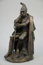 Jean-François GECHTER (Paris, 1796 - 1844), "Waterloo 1815"Bronze à patine...