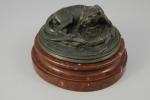 Antoine-Louis BARYE (Paris, 1796 - Paris, 1875) Tigre au glavial.Bronze...