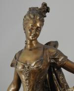 Adrien Étienne GAUDEZ (Lyon, 1845 - Neuilly-sur-Seine, 1902).Watteau.Bronze, signé sur...