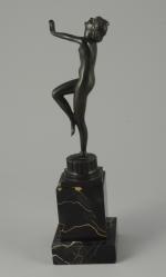 Serge ZELIKSON (1890-1920)."La Tentation". Bronze à patine noire. Signé et...