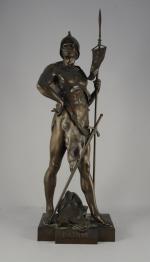 Émile Louis PICAULT (1833-1915)"Patria".Bronze patiné, signé sur la terrasse et...