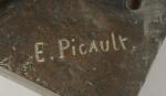 Émile Louis PICAULT (1833-1915)"Patria".Bronze patiné, signé sur la terrasse et...