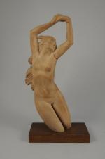 Émile-Louis BRACQUEMOND (1889-1970)Femme damnée.Terre cuite signée. Haut. 43 cm (accident,...