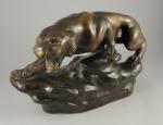 Jacques CARTIER (1907-2001) Tigre en furie.Terre cuite patinée bronze, signée,...