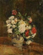 Roger André Fernand REBOUSSIN (1881-1965), attribué à.Bouquet de roses.Huile sur...