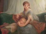 Henri Pierre PICOU (1824-1895). Mère et son enfant.Huile sur toile,...