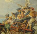 Consalvo CARELLI (1818-1900). En carriole. Huile sur panneau, signée en...