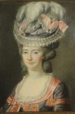 École FRANÇAISE de la fin du XVIIIème siècle.Portrait d'une dame...