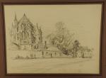 BEAUCE. Trois dessins :- " Chartres ". Crayon, signé en...
