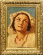 École FRANÇAISE du XIXème.Portrait de femme.Toile.39 x 27 cm.