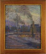 Léon JOUHAUD (1874 - 1950).La gare de Limoges.Paire de pastels,...