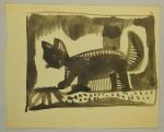 Alberto FABRA (né en Argentine en 1920).Les chats.Quatre oeuvres sur...