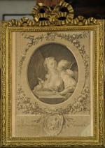 Jean Honoré FRAGONARD (1732 - 1806), d'après."L'Inspiration Favorable".Gravure "Peint par...