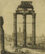Luigi ROSSINI (1790-1857), d'après."Avanzi del Tempio di Giove Statore nel...