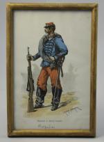 Armand  DUMARESQ (1826-1895), d'après.Brigadier de chasseur à cheval.Reproduction.21 x...