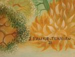 Janine FAURE-TERRIEU (XXème).Paysage enneigé.Panneau, signé en bas à droite.23,5 x...