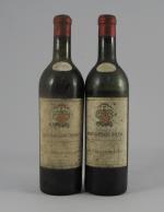 MONTAGNE SAINT-ÉMILION, Mestrezat-Meller, 1955. 2 bouteilles, étiquettes sales difficilement lisibles.Niveaux...