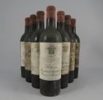 PAUILLAC, Château Mouton d'Armailhacq, 1953. 7 bouteilles, étiquettes sales et...