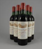 SAINT-EMILION, Château Soutard, 1970. 6 bouteilles, rouge.Niveaux : 25 (2),...