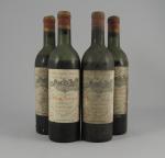 SAINT-ESTÈPHE, Château Calon Ségur, 1955. 4 bouteilles, étiquettes sales et...