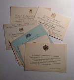 MONDANITES. -5 cartons d'invitation de la reine Elizabeth II au...