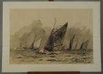 Bernard LACHÈVRE (Le Havre, 1885 - Honfleur, 1950).Marine.Crayon noir et...