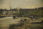 Alexandre DEFAUX (Bercy, 1826 - Paris, 1900)Le port de Pont-Aven.Toile...