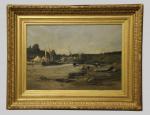 Alexandre DEFAUX (Bercy, 1826 - Paris, 1900)Le port de Pont-Aven.Toile...