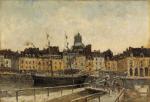 Frank BOGGS (Springfield, 1855 - Meudon, 1926)Le port de Dieppe.Huile...