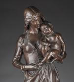Jean GAUTHERIN (Ouroux-en-Morvan, 1840 - Paris, 1890)Clothilde de Surville, 1877.Bronze...