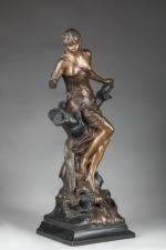 Édouard DROUOT (1859-1945)Muse assise.Bronze à trois patines, signé "E. Drouot",...